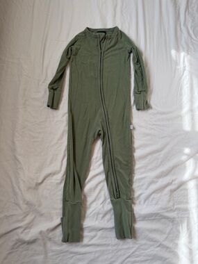 Kids Olive Green Zip One-Piece Sleeper